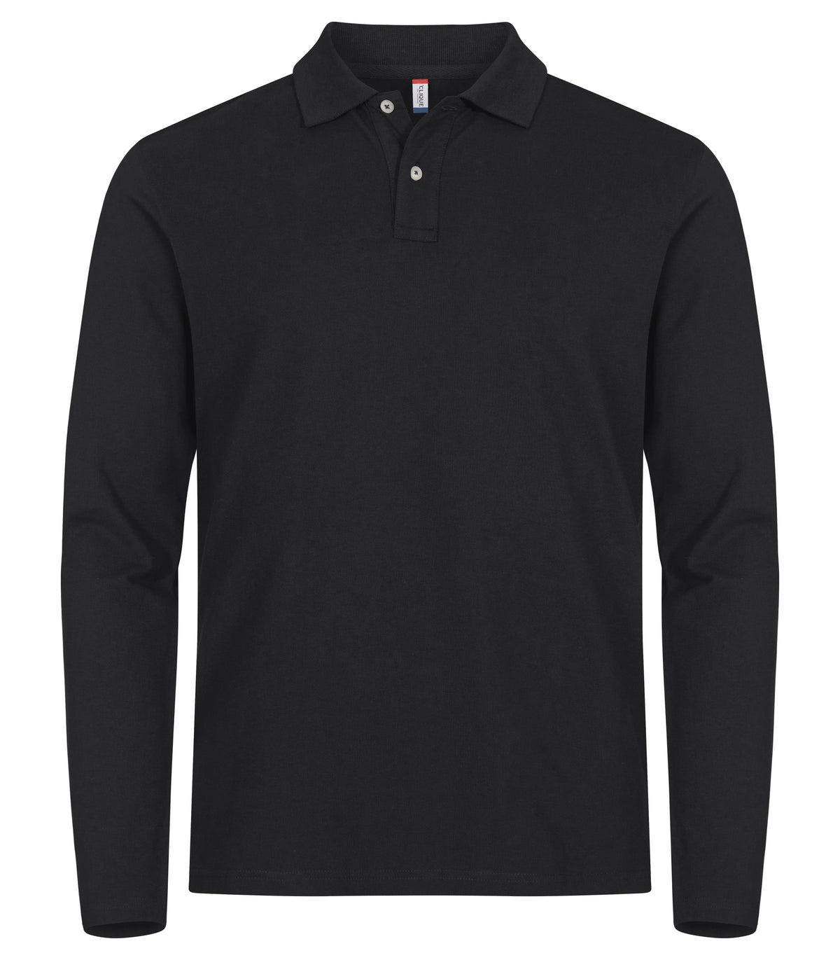 Clique Stretch Premium Polo L/S – Svart – forside