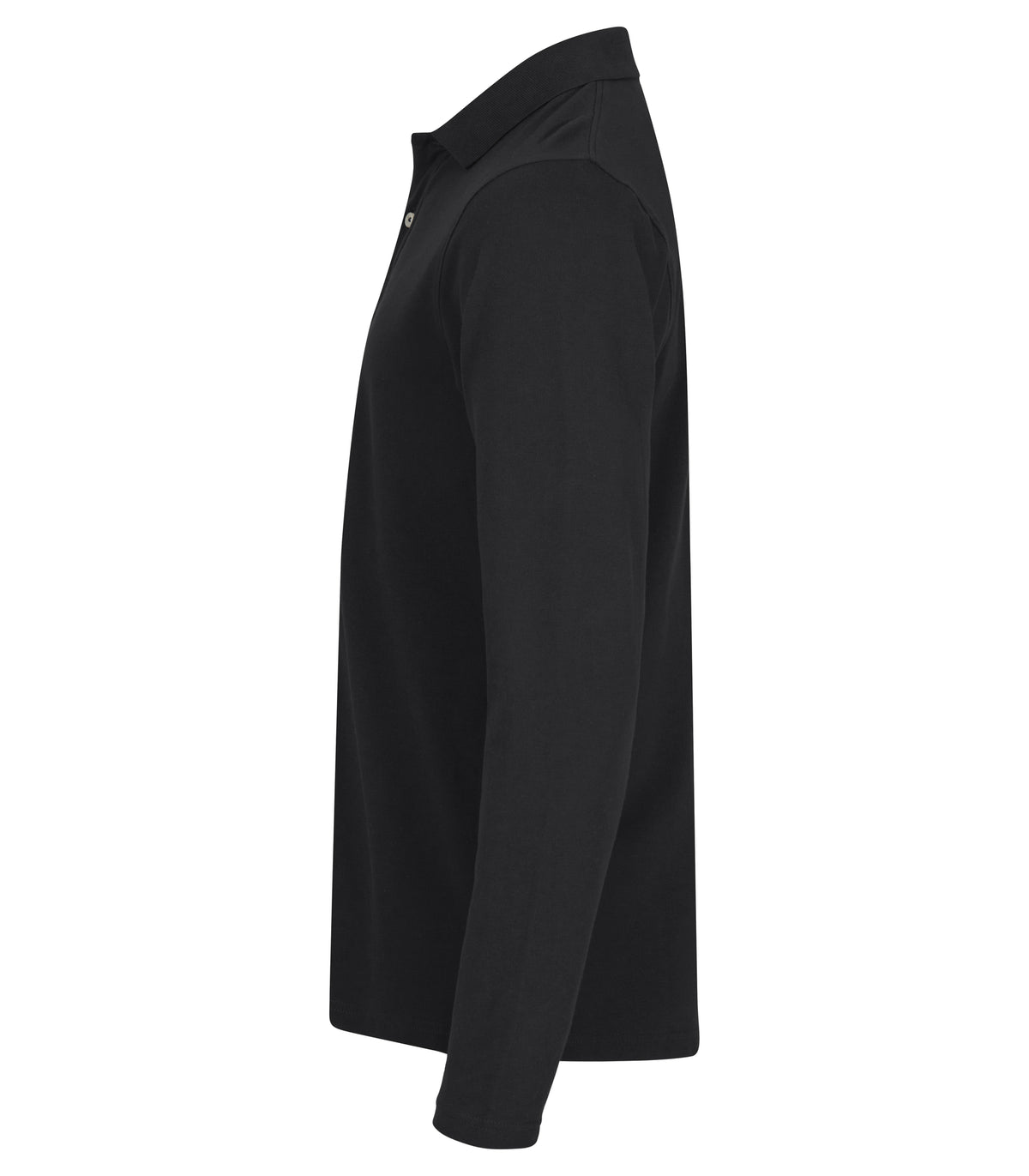 Clique Stretch Premium Polo L/S – Svart – venstre side