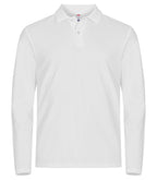 Clique Stretch Premium Polo L/S – Hvit – forside