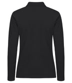 Clique Stretch Premium Polo L/S – dame – Svart – bakside