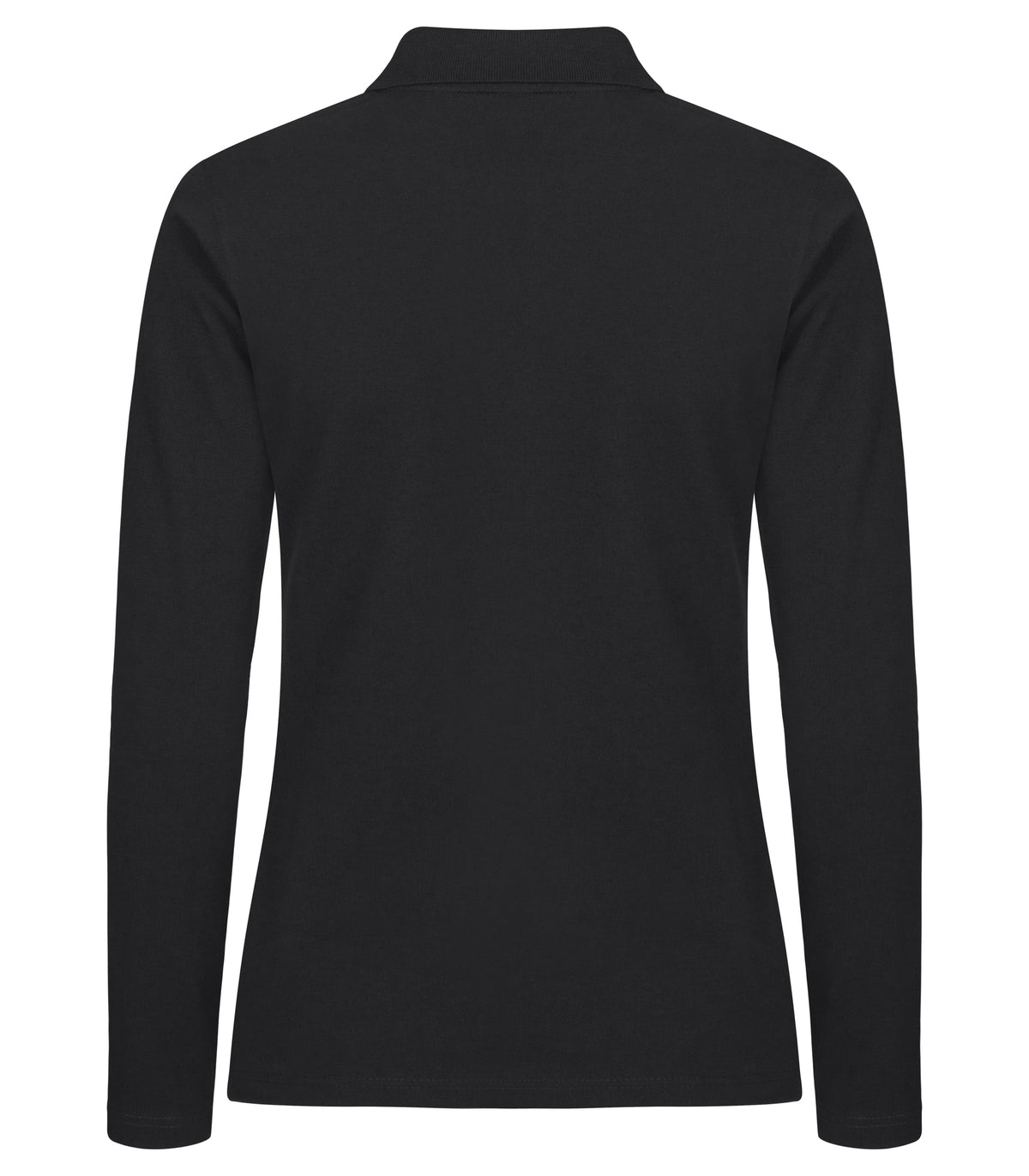 Clique Stretch Premium Polo L/S – dame – Svart – bakside