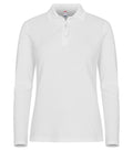 Clique Stretch Premium Polo L/S – dame – Hvit – forside