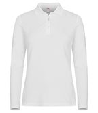 Clique Stretch Premium Polo L/S – dame – Hvit – forside