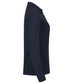 Clique Stretch Premium Polo L/S – dame – Mørk marineblå – høyre side