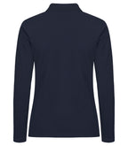 Clique Stretch Premium Polo L/S – dame – Mørk marineblå – bakside