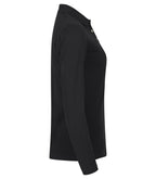 Clique Stretch Premium Polo L/S – dame – Svart – høyre side