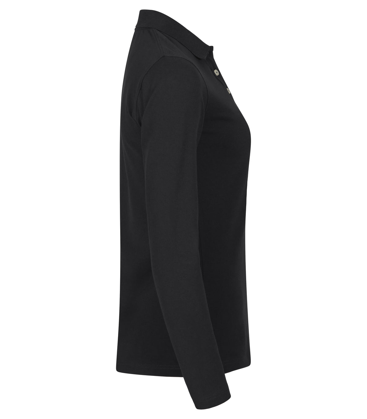 Clique Stretch Premium Polo L/S – dame – Svart – høyre side