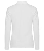 Clique Stretch Premium Polo L/S – dame – Hvit – bakside