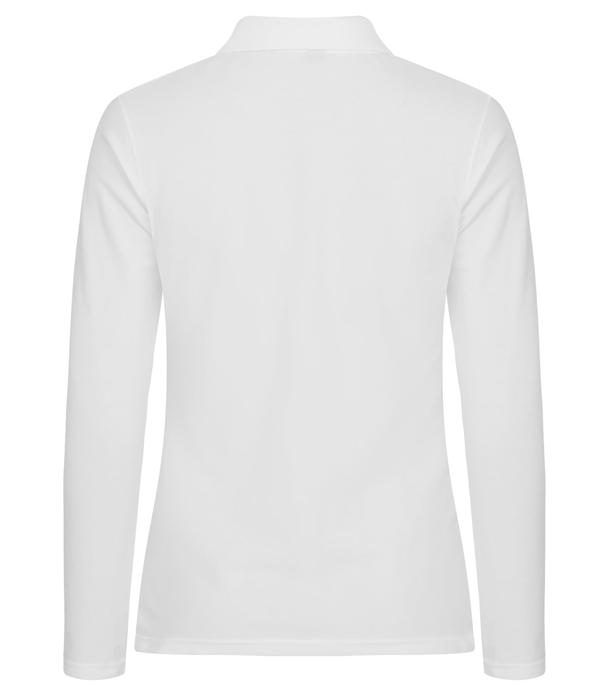 Clique Stretch Premium Polo L/S – dame – Hvit – bakside