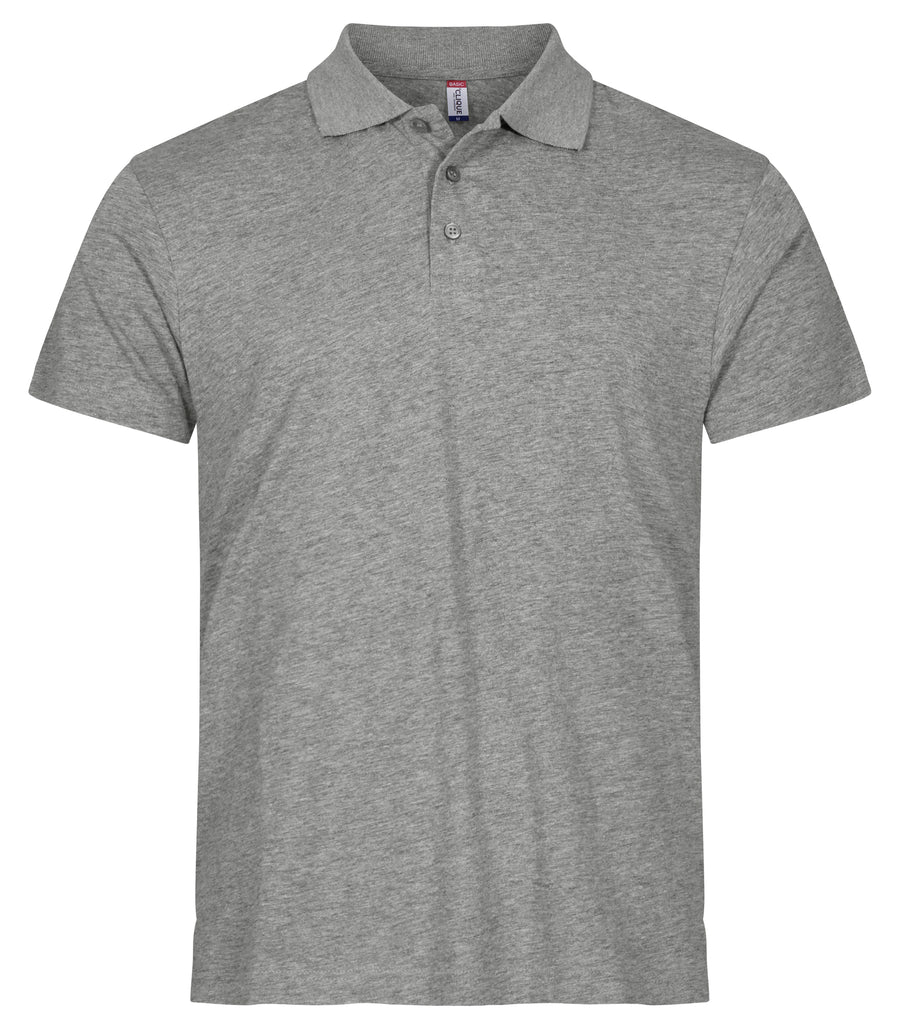 Clique Single Jersey Polo – Gråmelert – forside