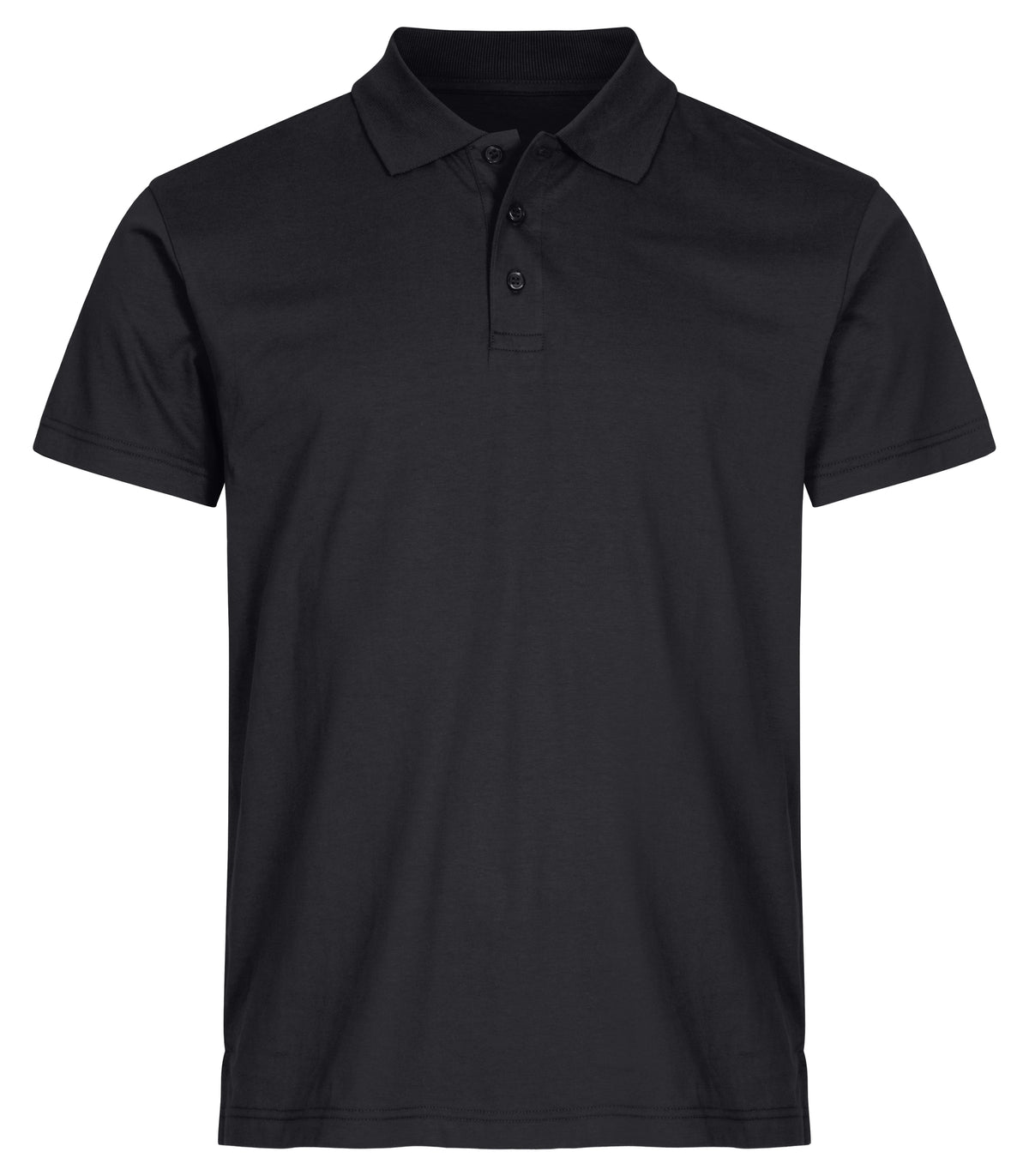Clique Single Jersey Polo – Svart – forside
