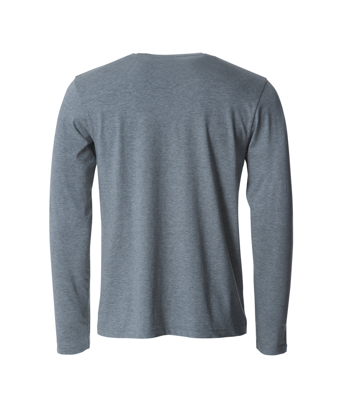 Clique Basic-T L/S – Gråmelert – bakside