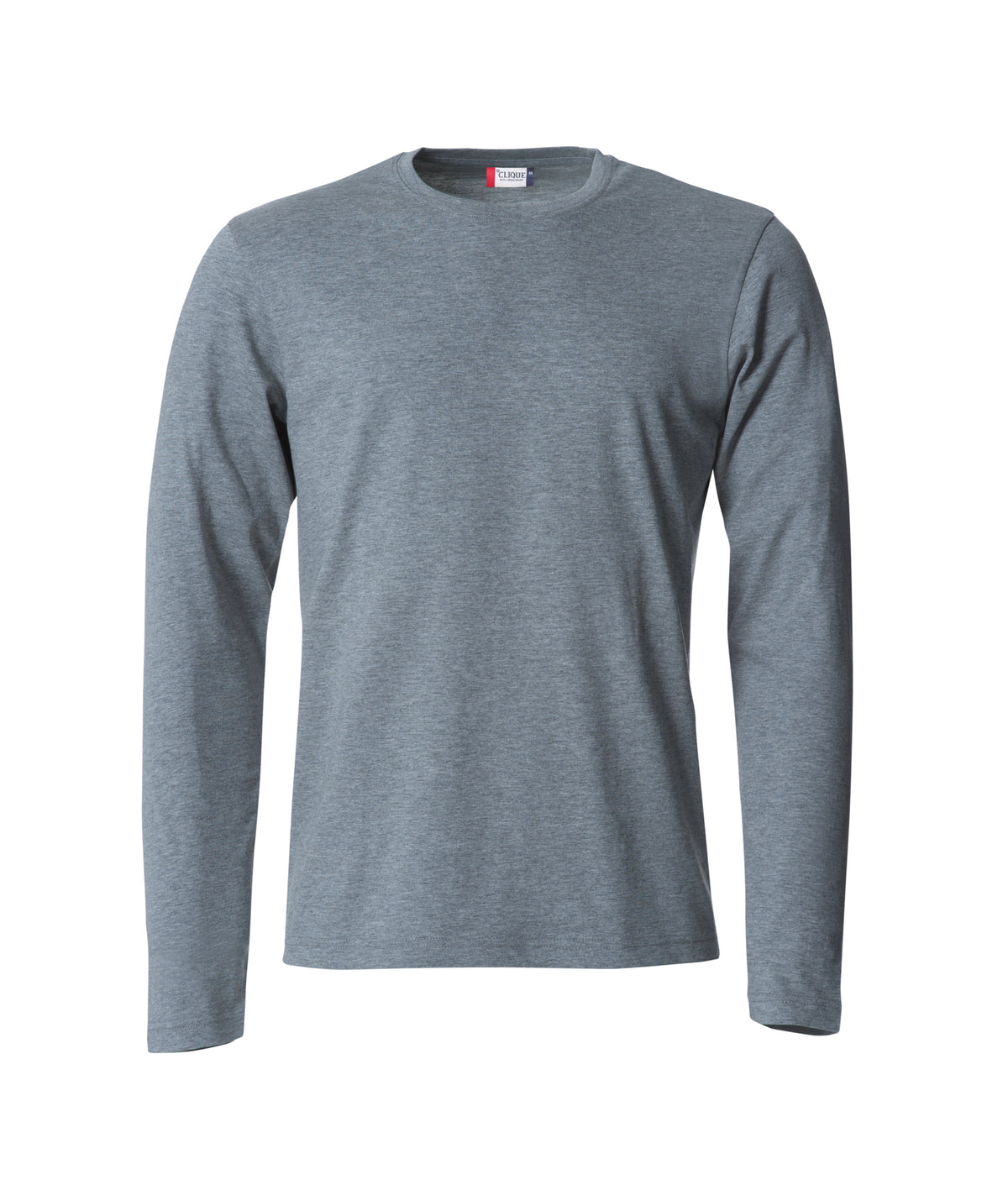 Clique Basic-T L/S – Gråmelert – forside