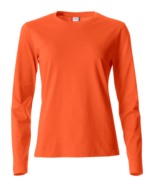 Clique Basic-T L/S – dame – Blodoransje – forside