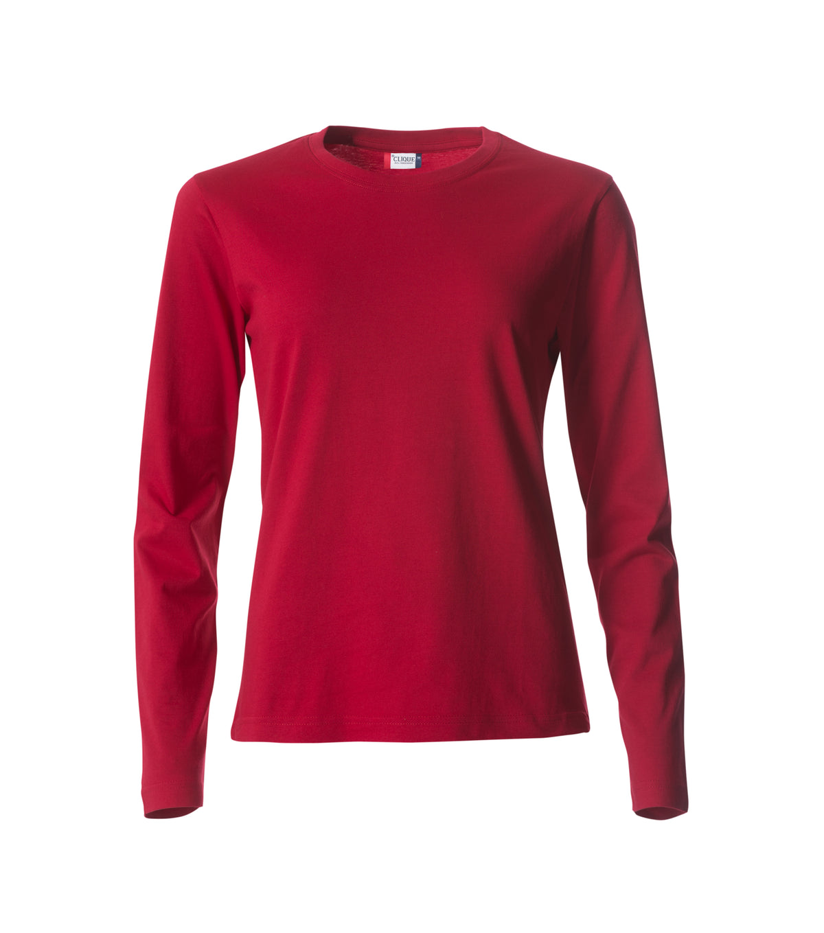 Clique Basic-T L/S – dame – Rød – forside