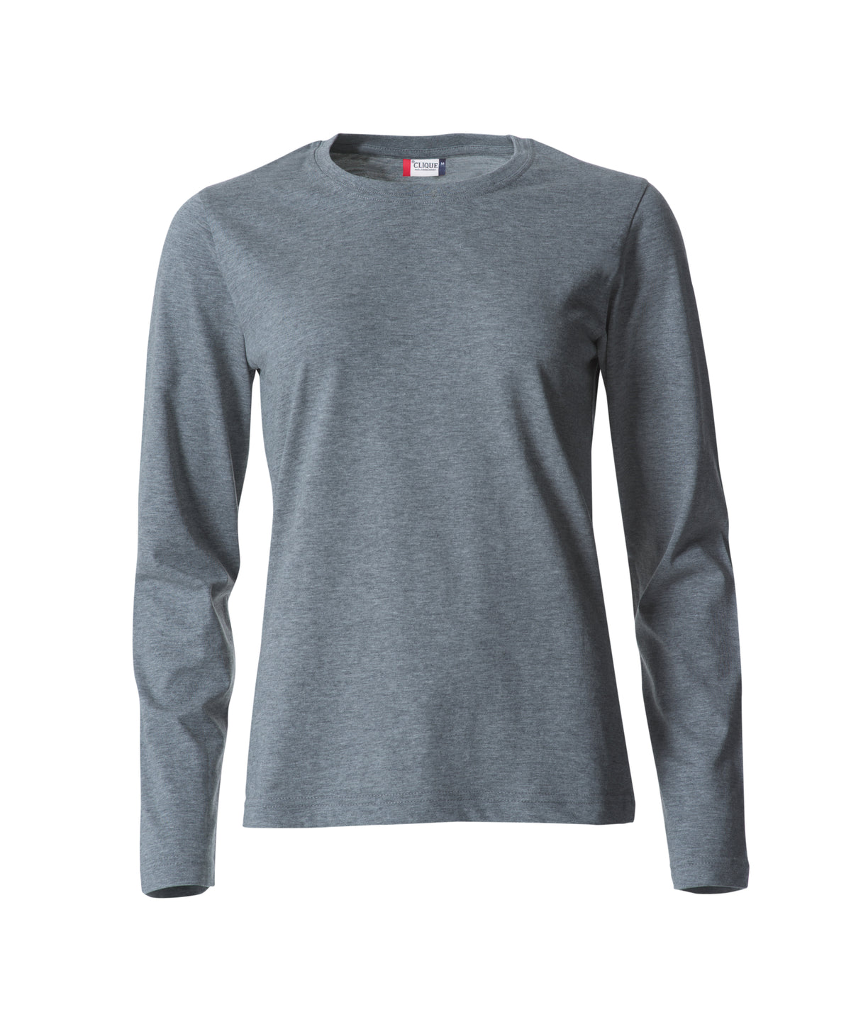 Clique Basic-T L/S – dame – Gråmelert – forside