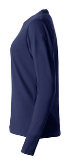 Clique Basic-T L/S – dame – Mørk marineblå – venstre side