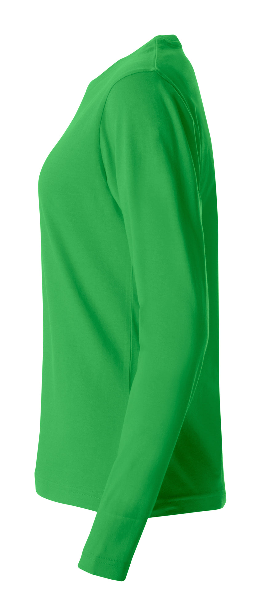 Clique Basic-T L/S – dame – Eplegrønn – venstre side