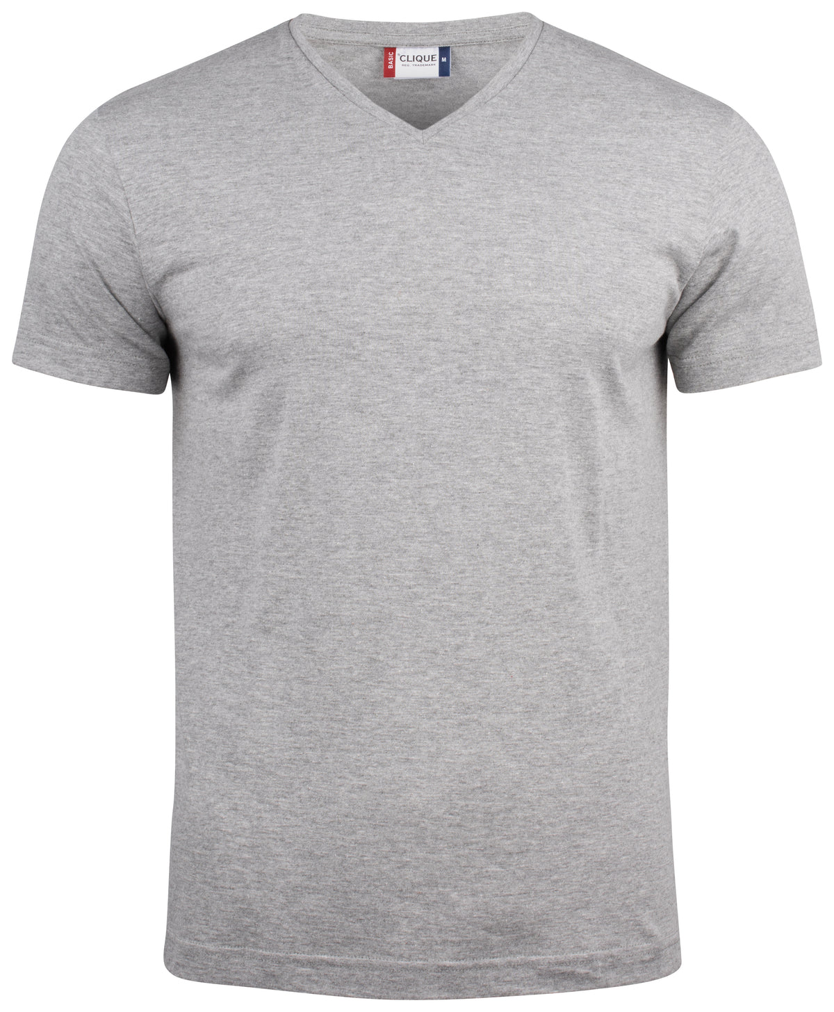 Clique Basic-T V-neck – Gråmelert – forside