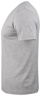 Clique Basic-T V-neck – Gråmelert – venstre side