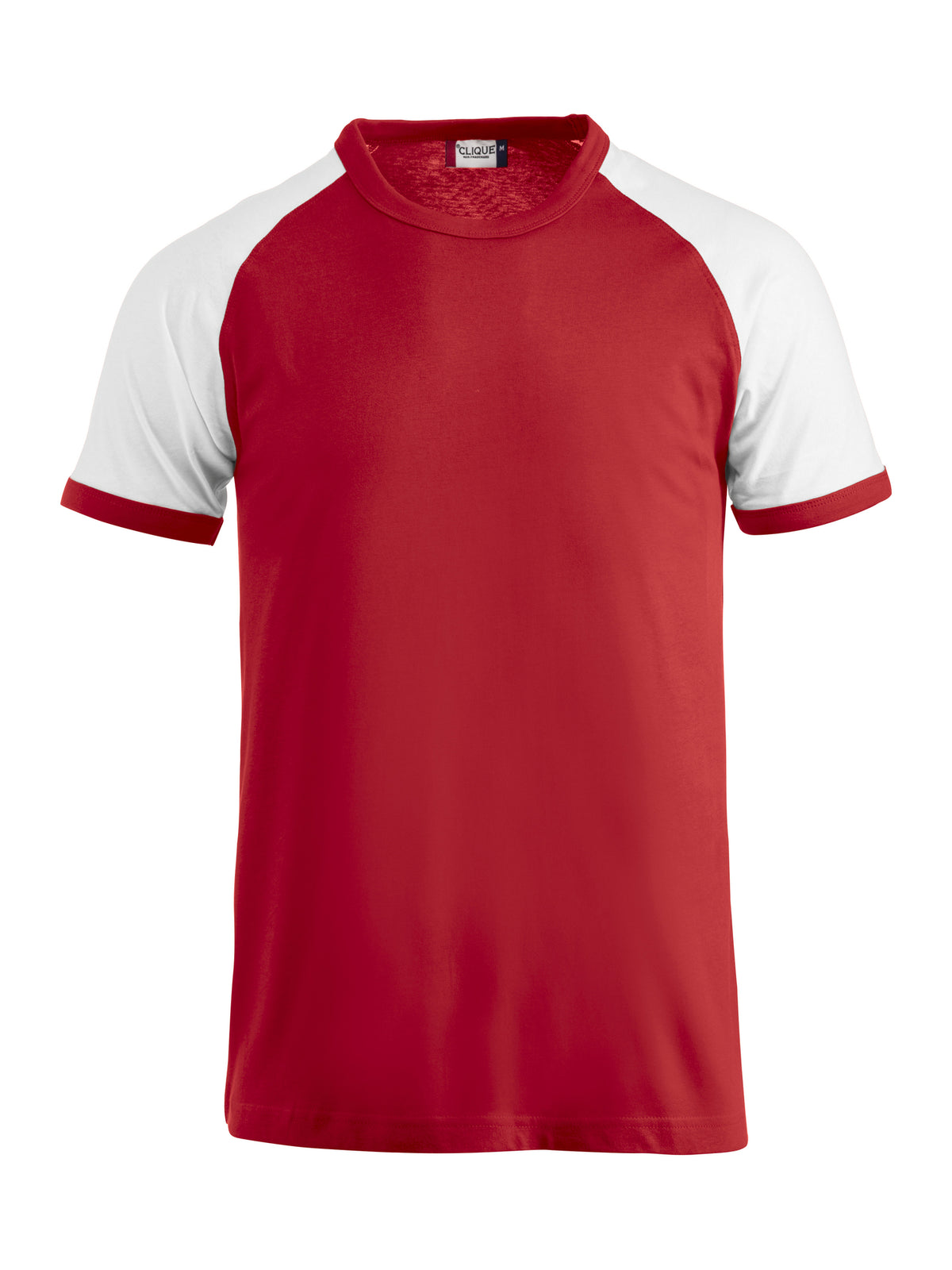 Clique Raglan-T – Rød / Hvit – forside