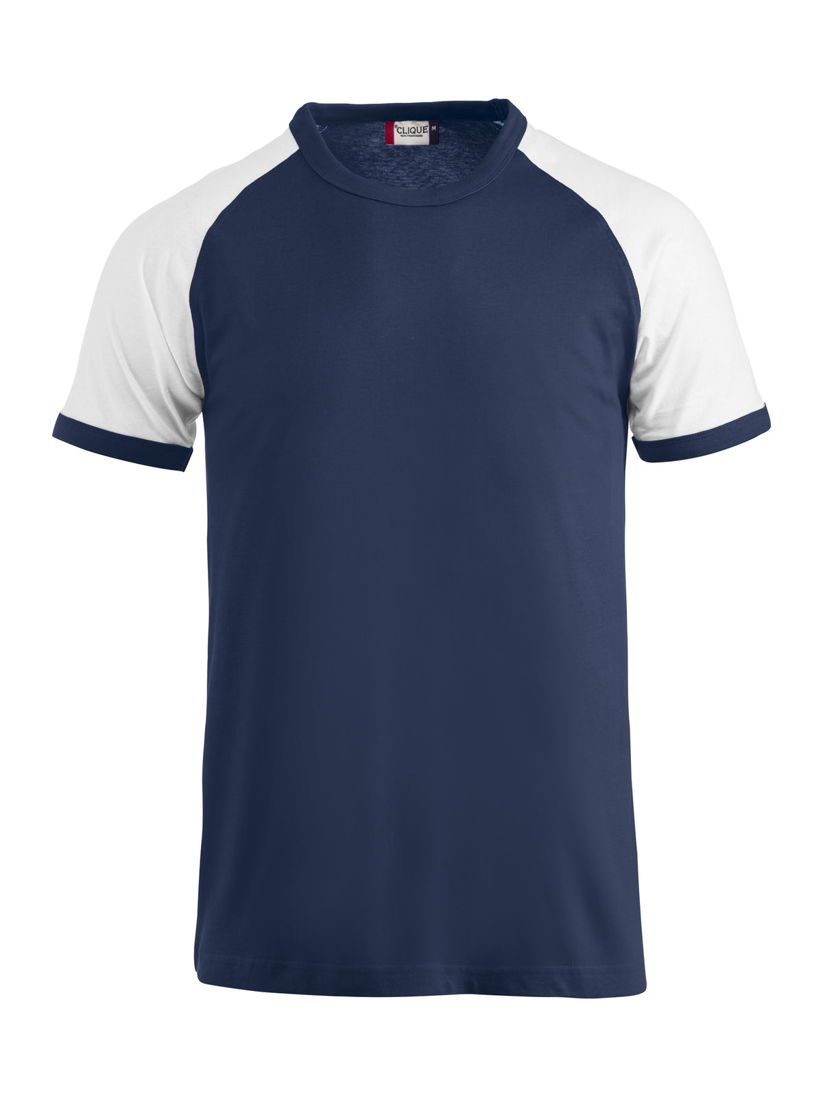Clique Raglan-T – Marineblå / Hvit – forside