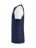 Clique Raglan-T – Marineblå / Hvit – venstre side