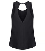 Clique Slub Tanktop – dame – Svart – bakside