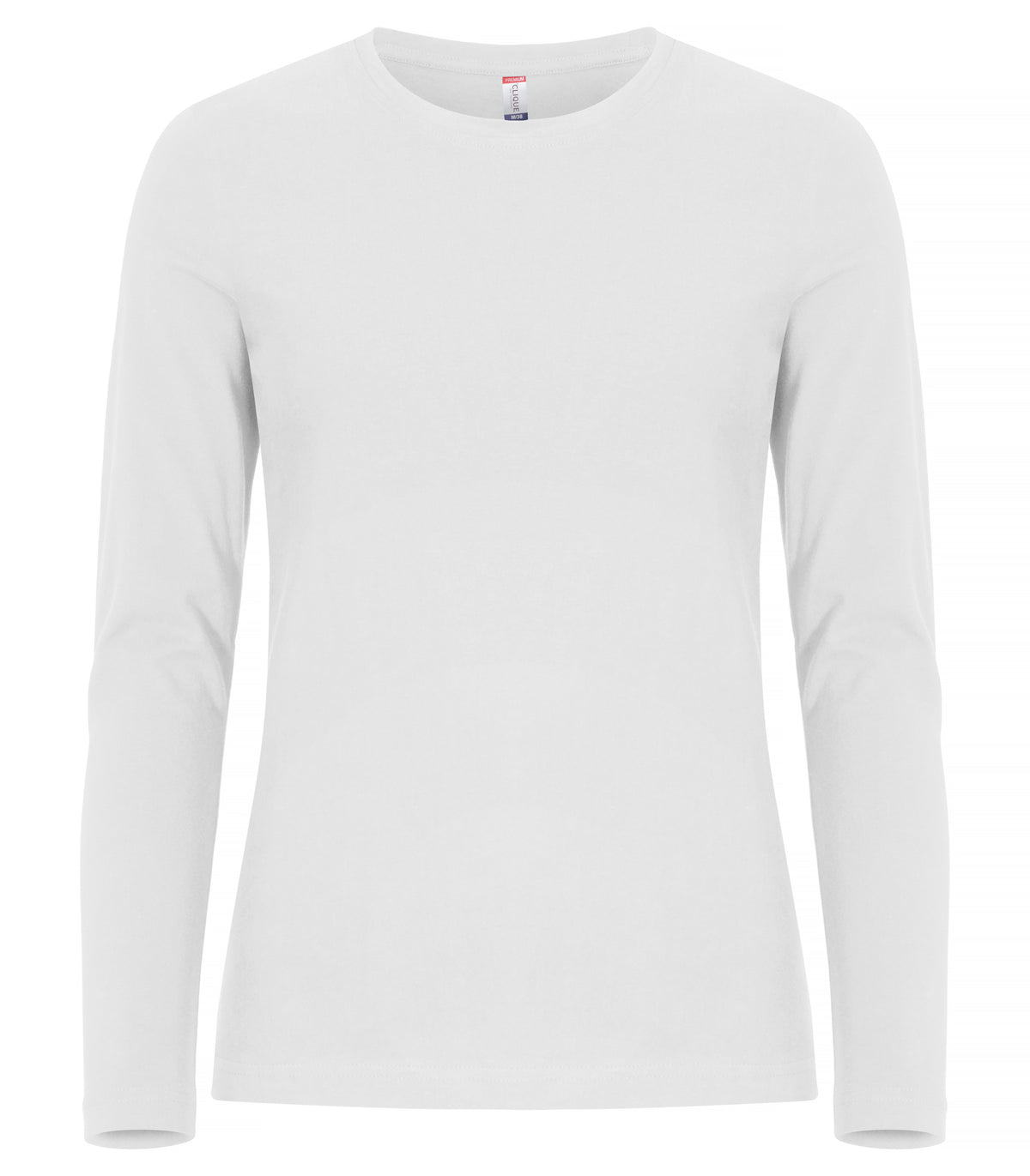 Clique Premium Fashion-T L/S – dame – Hvit – forside