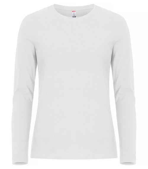 Clique Premium Fashion-T L/S – dame – Hvit – forside