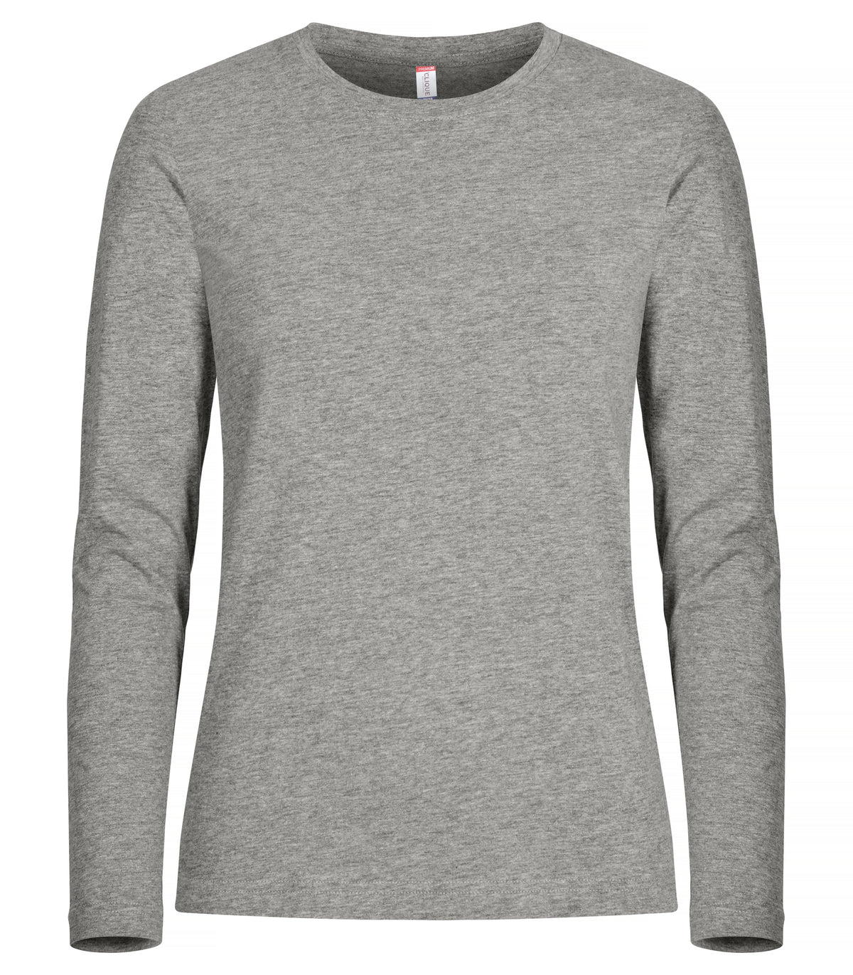 Clique Premium Fashion-T L/S – dame – Gråmelert – forside