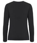 Clique Premium Fashion-T L/S – dame – Svart – bakside