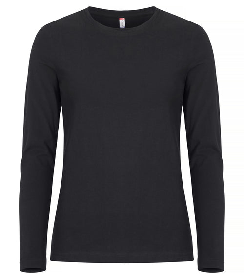 Clique Premium Fashion-T L/S – dame – Svart – forside