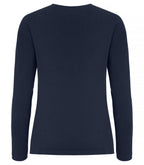 Clique Premium Fashion-T L/S – dame – Mørk marineblå – bakside