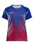 Craft Pro Control Stripe Jersey – dame – Club Cobolt / Klar rød, forside