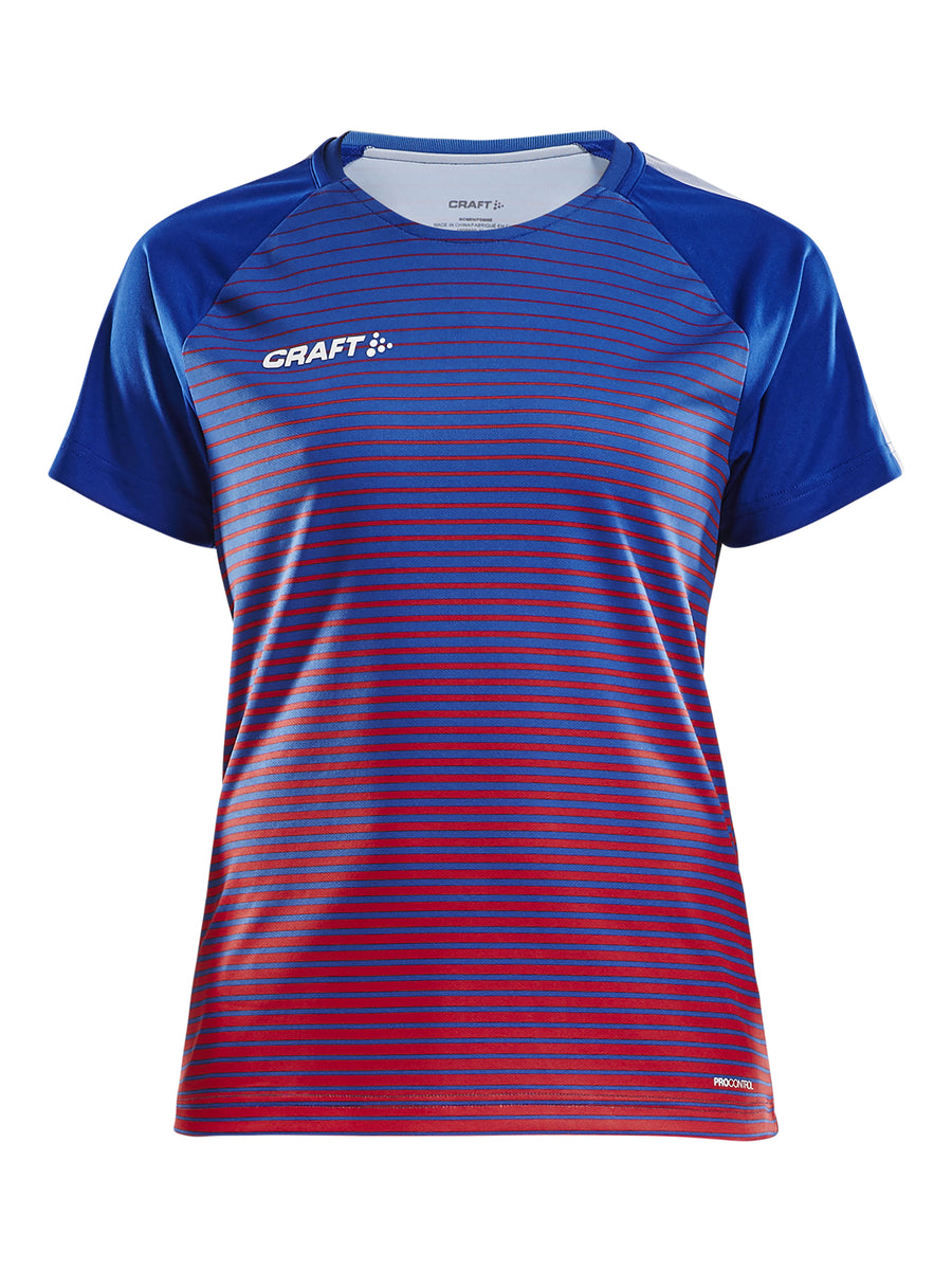 Craft Pro Control Stripe Jersey – dame – Club Cobolt / Klar rød, forside