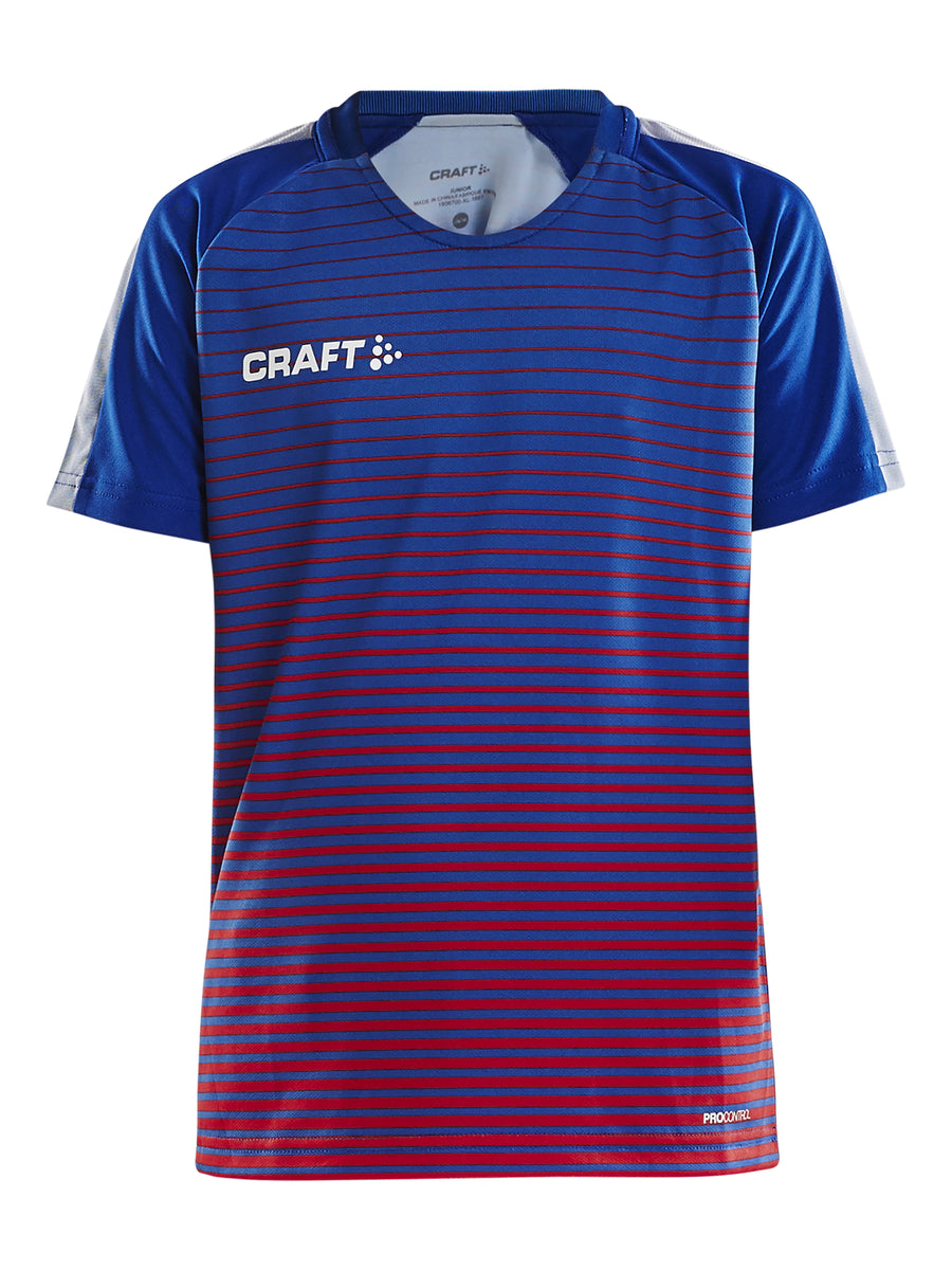 Craft Pro Control Stripe Jersey – junior – Club Cobolt / Klar rød, forside
