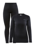 Craft CORE Warm Baselayer Set – dame – Svart, forside