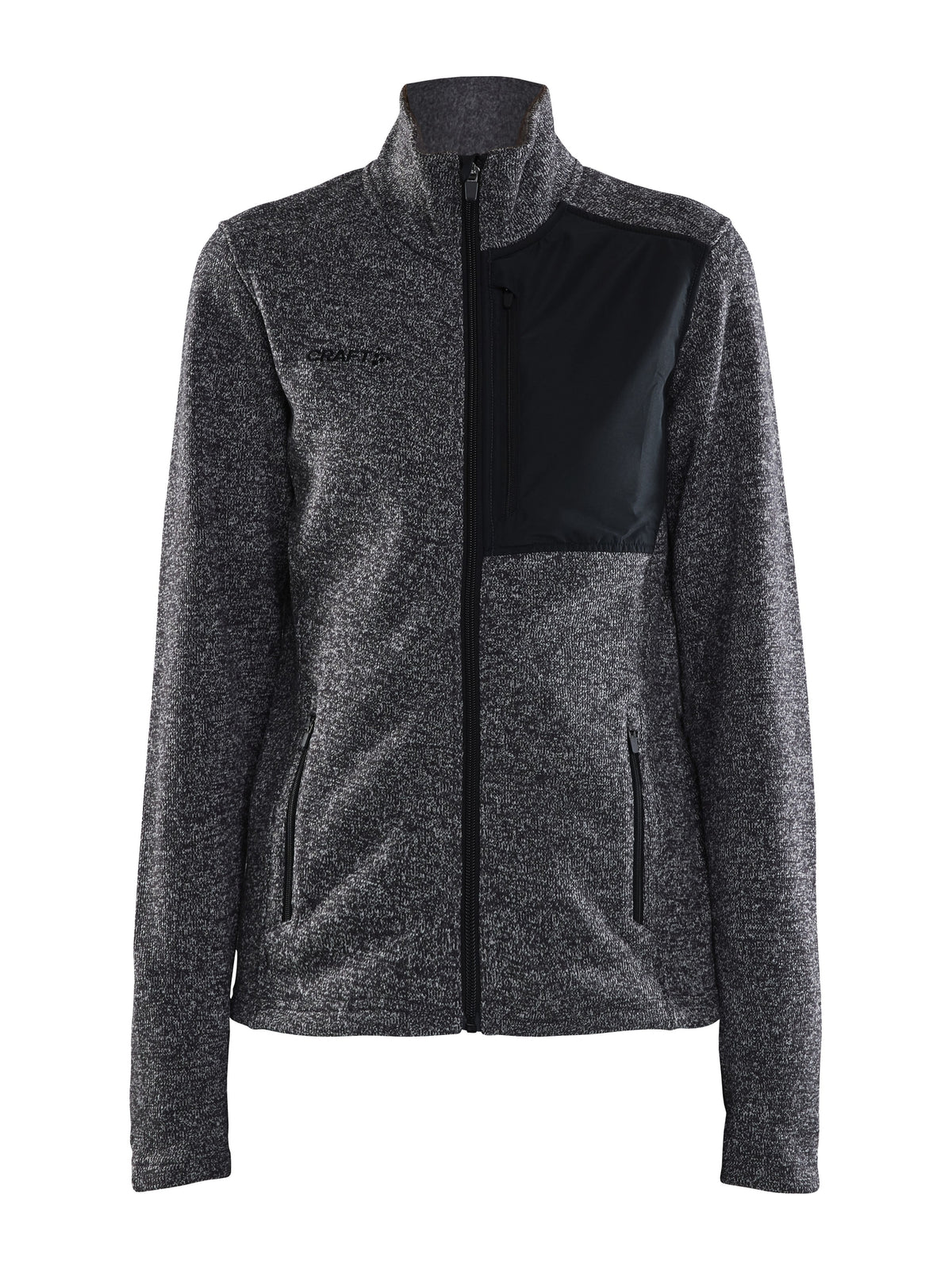 Craft ADV Explore Heavy Fleece Jacket – dame – Svartmelert, forside