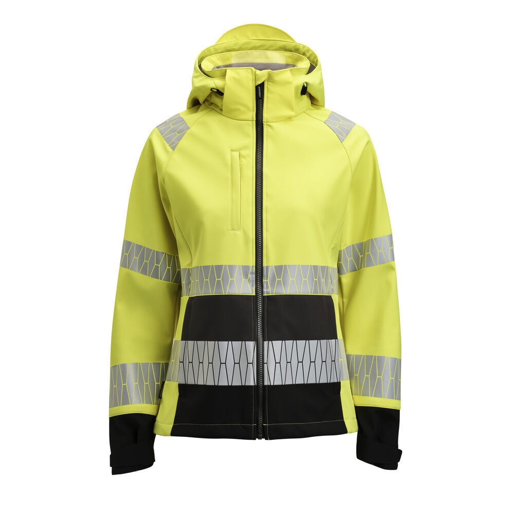 Jobman 1377 Womens Softshell Jacket Hi-Vis – Yellow/Black