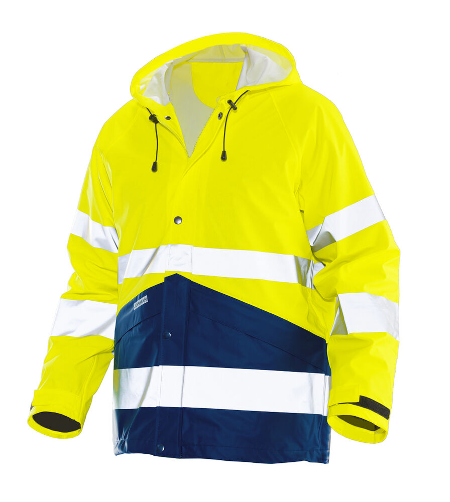 Jobman 1566 HV Regnjakke KL3 – Yellow/Navy