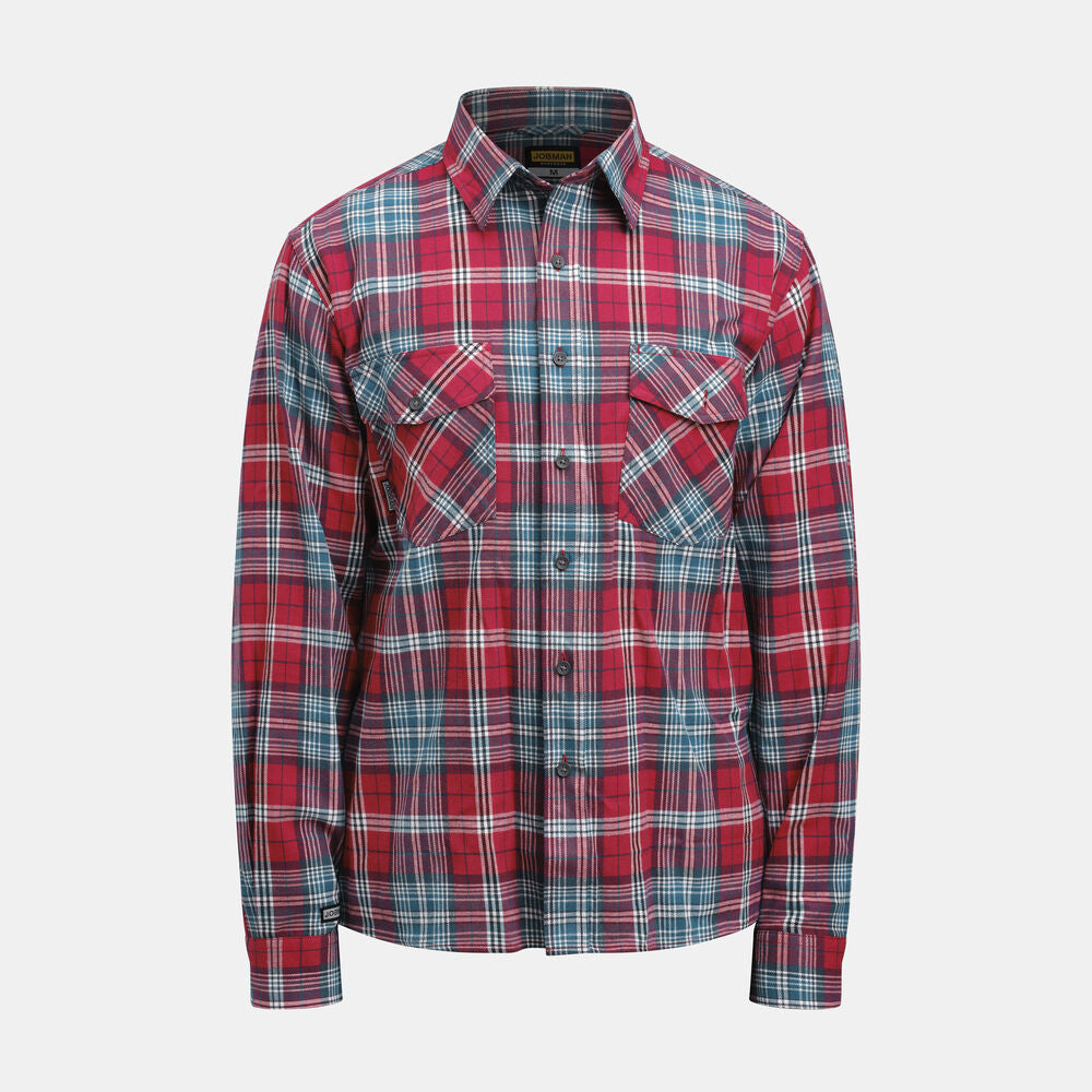 Jobman 5138 Worker Shirt – Red/Blue