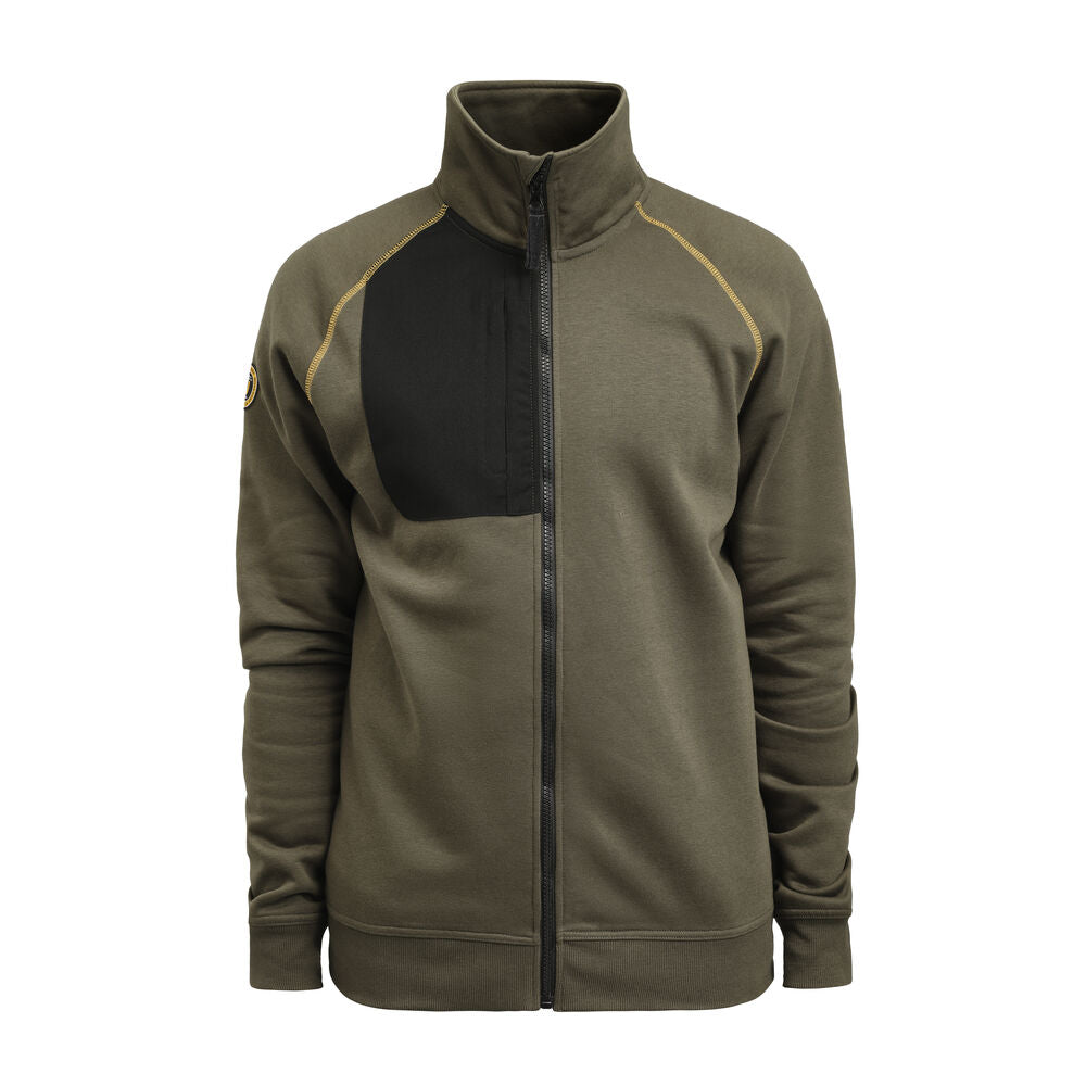 Jobman 5141 Sweatshirt Full-zip – Olive Green / Black