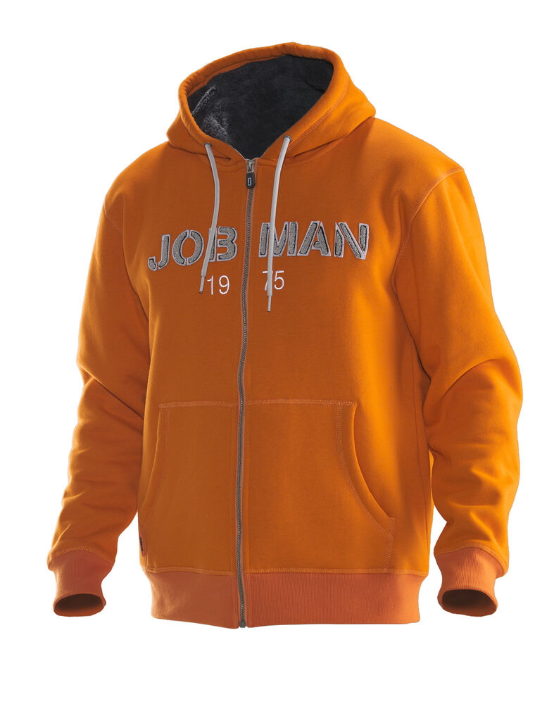 Jobman 5154 Vintage Hoodie – Orange/Dark Grey