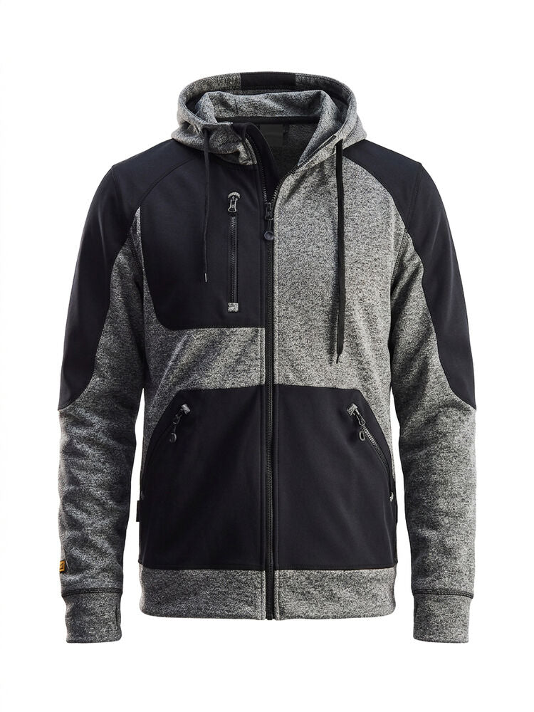 Jobman 5303 Hoodie Spun-dye – Black Melange/Black