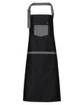 Premier Domain Contrast Bib Apron – forkle – Black Denim