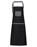 Premier Domain Contrast Bib Apron – forkle – Black Denim