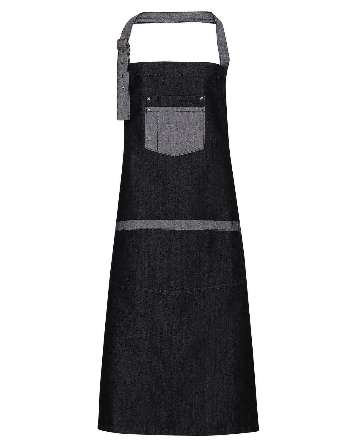 Premier Domain Contrast Bib Apron – forkle – Black Denim