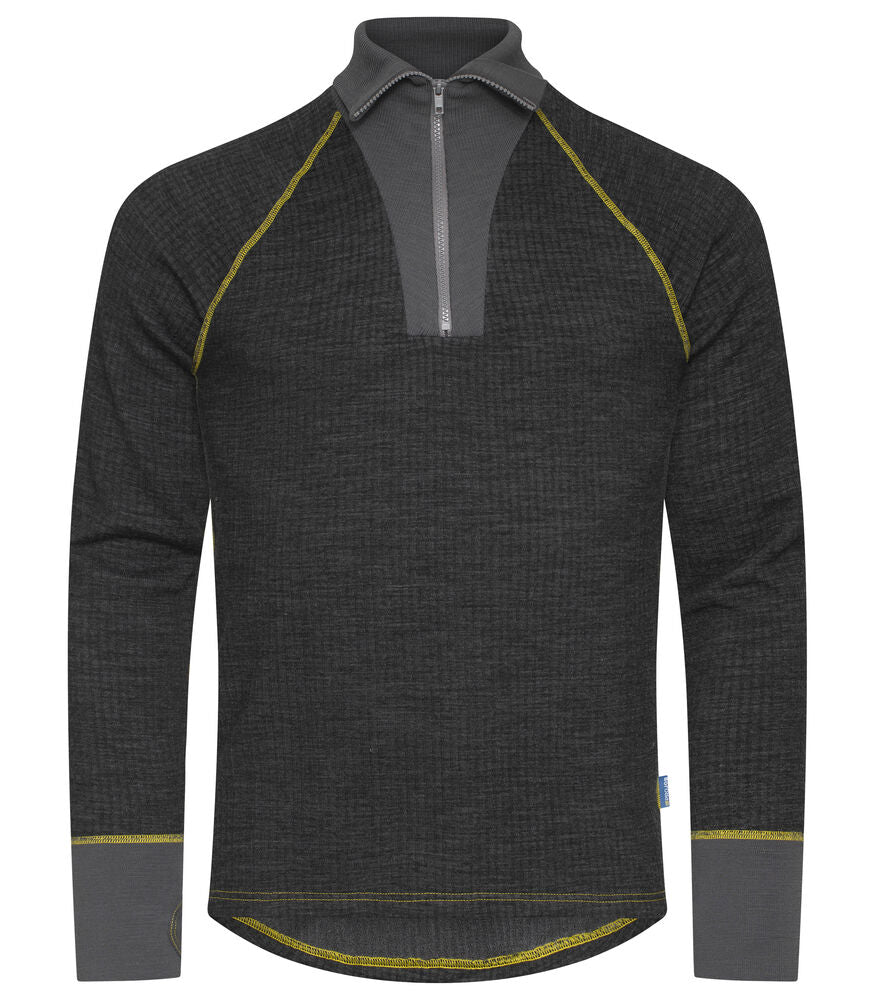 ProJob 3110 Undertrøye Zip – Black Melange