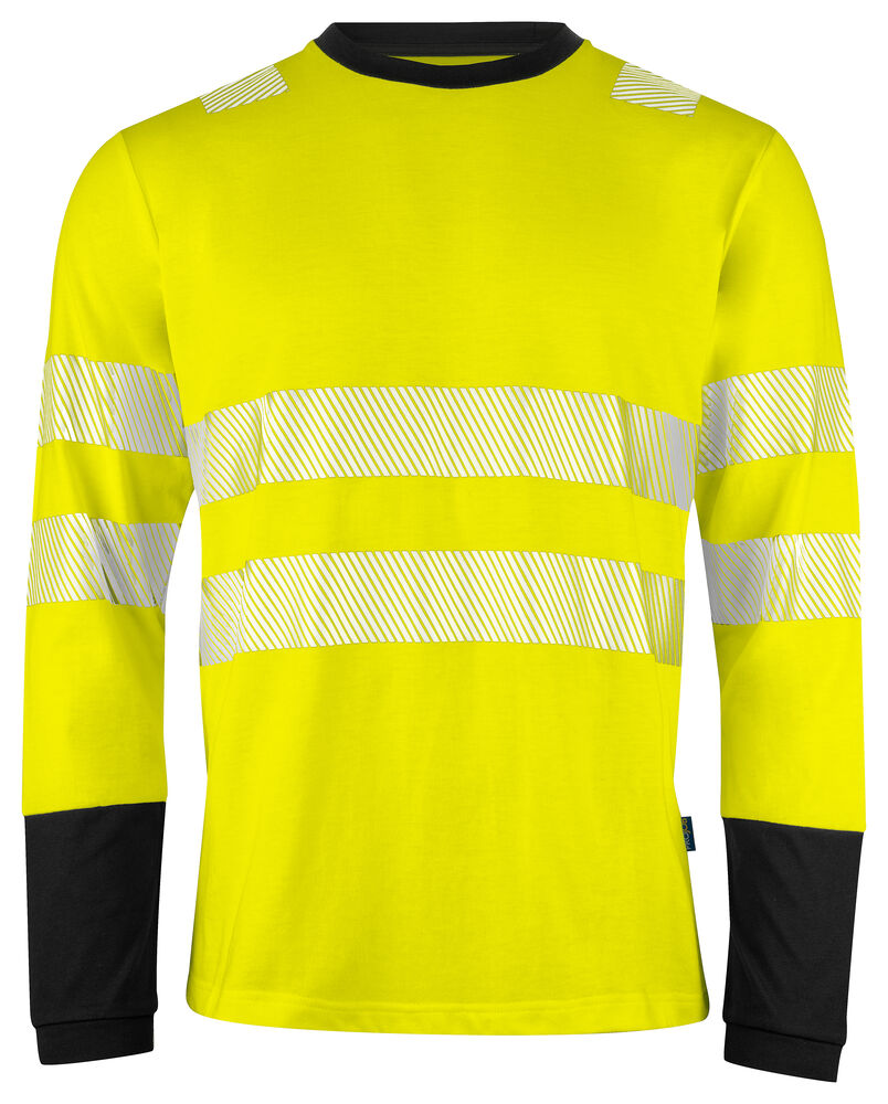 ProJob 6014 T-shirt Langermet EN ISO 20471 Kl 3/2 – Yellow/Black